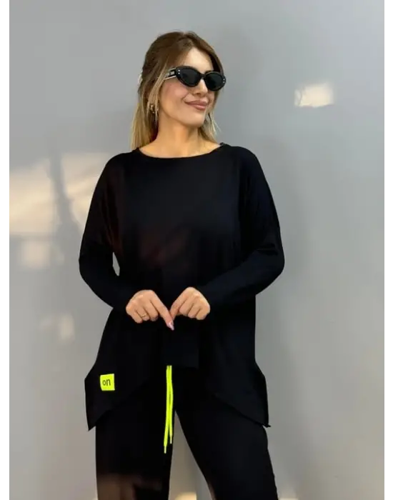 Kadın Arma Detaylı Viskon Pamuk İkili Takım