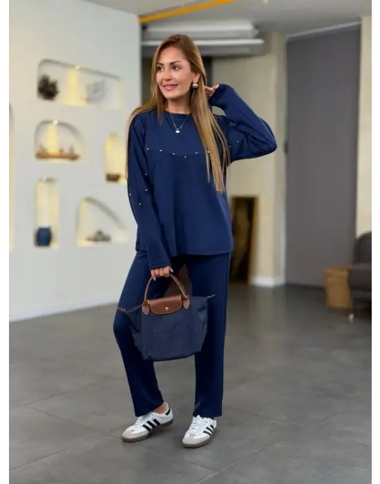 Kadın Inci Detay Modal Kumaş Ikili Takım