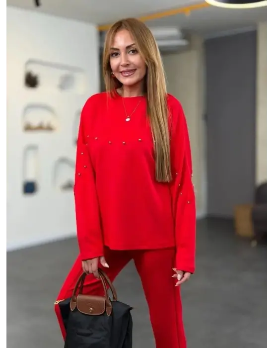 Kadın Inci Detay Modal Kumaş Ikili Takım