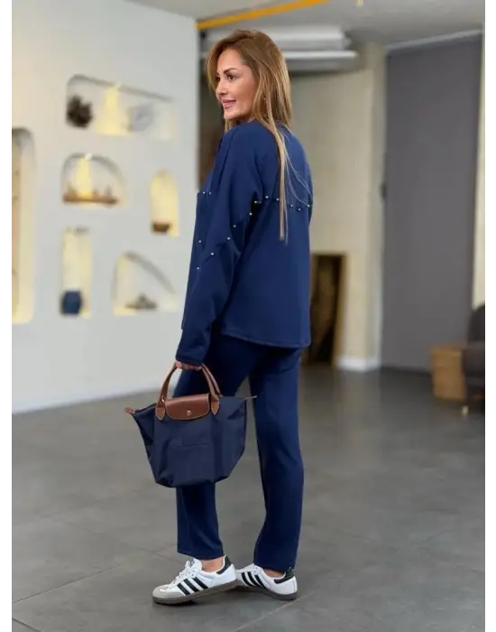 Kadın Inci Detay Modal Kumaş Ikili Takım