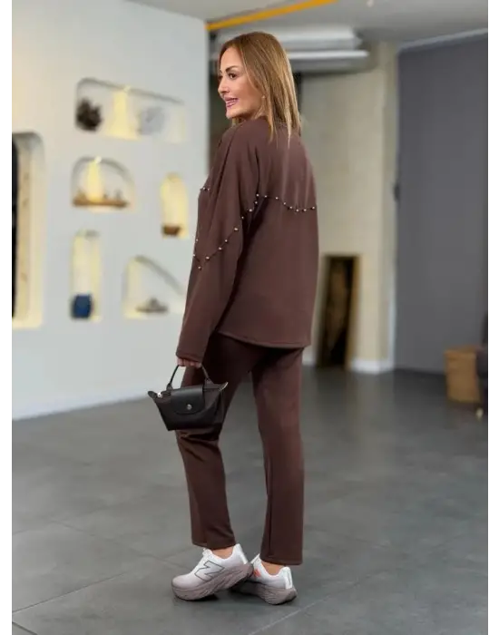 Kadın Inci Detay Modal Kumaş Ikili Takım