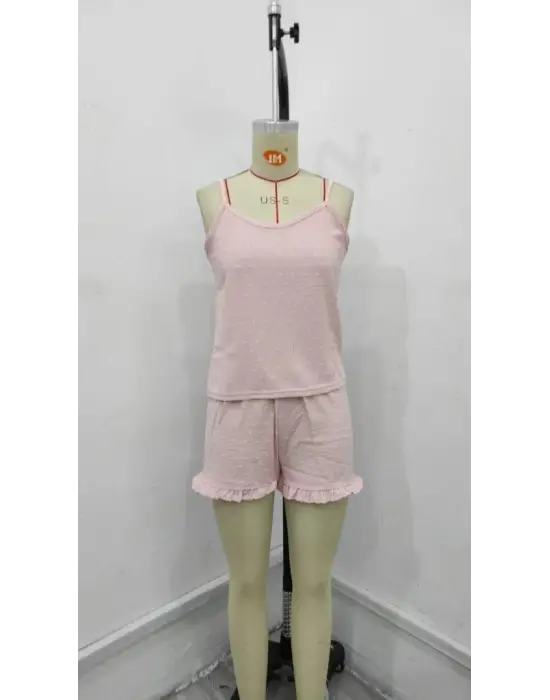 Kadın Ip Askılı Atlet Ve Alt Pon Pon Aerobin Short Takım