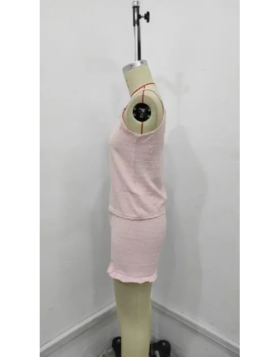 Kadın Ip Askılı Atlet Ve Alt Pon Pon Aerobin Short Takım