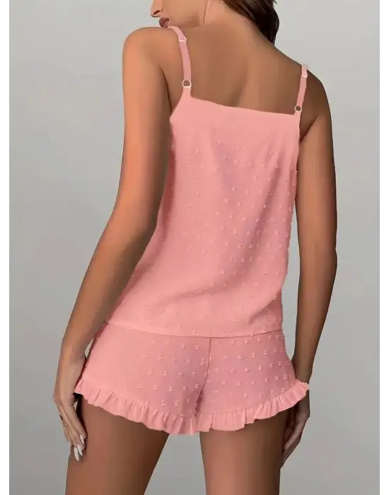 Kadın Ip Askılı Atlet Ve Alt Pon Pon Aerobin Short Takım