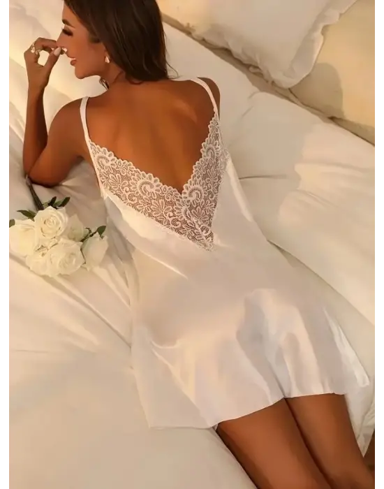 Kadın Ip Askılı Dantelli Sandy Gecelik