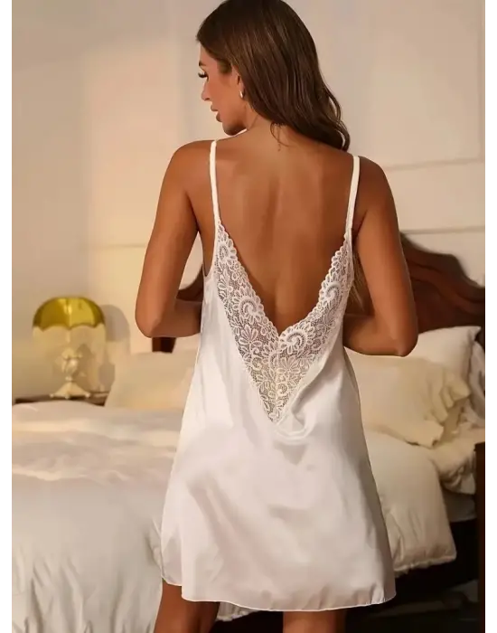 Kadın Ip Askılı Dantelli Sandy Gecelik