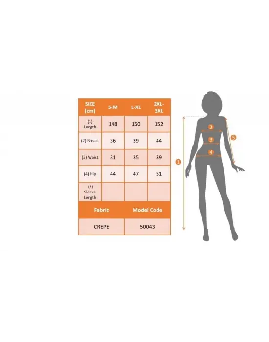 Omarı Dekolteli Yırtmaç Detaylı Krep Elbise