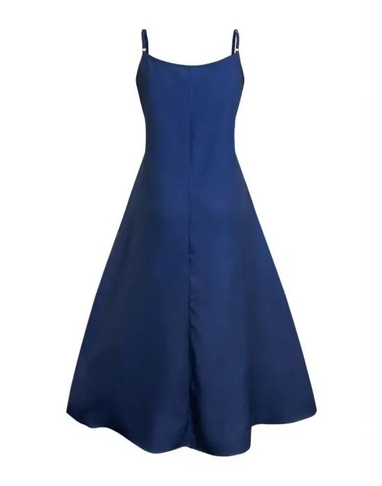 Omarı Feminen Desenli Maxi Elbise