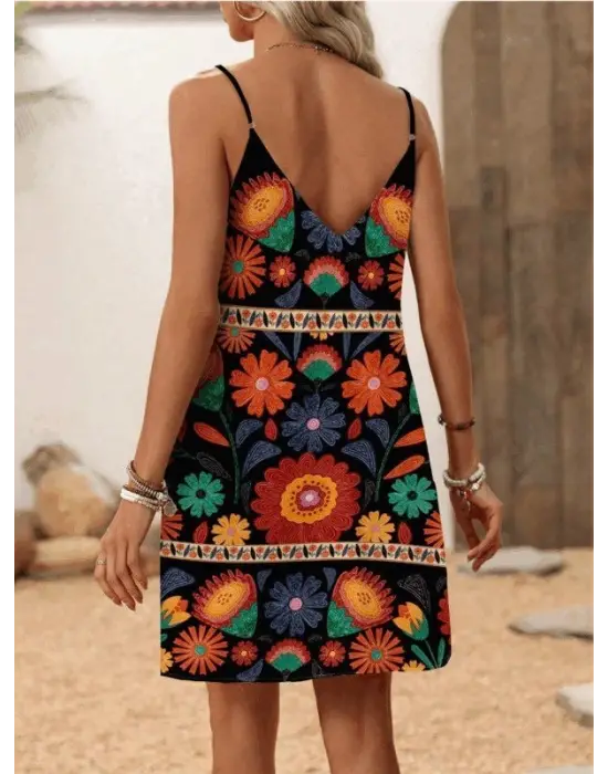 Kadın Ip Askılı V Yakalı Süprem Elbise