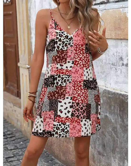 Kadın Ip Askılı V Yakalı Süprem Elbise