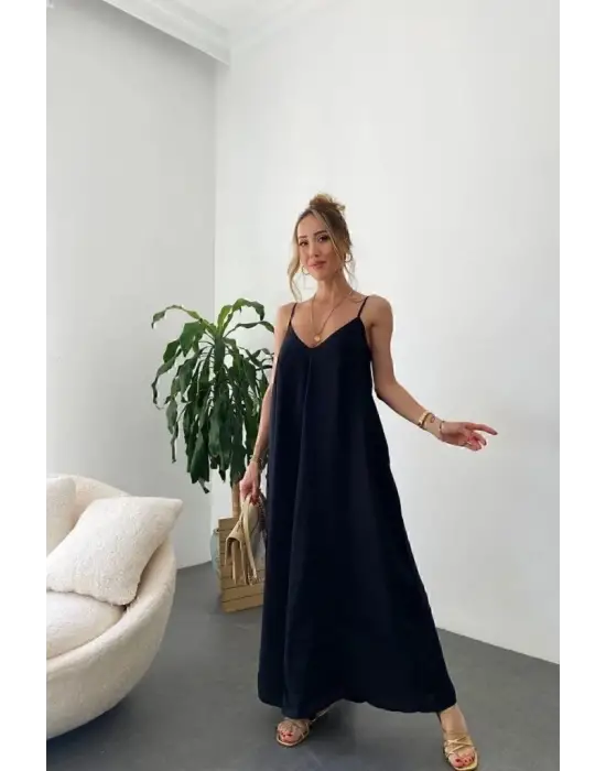 Omarı Uzun V Yakalı Aerobin Elbise