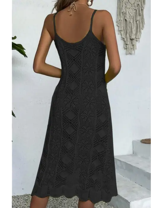 Kadın Kalın Askılı Triko Elbise