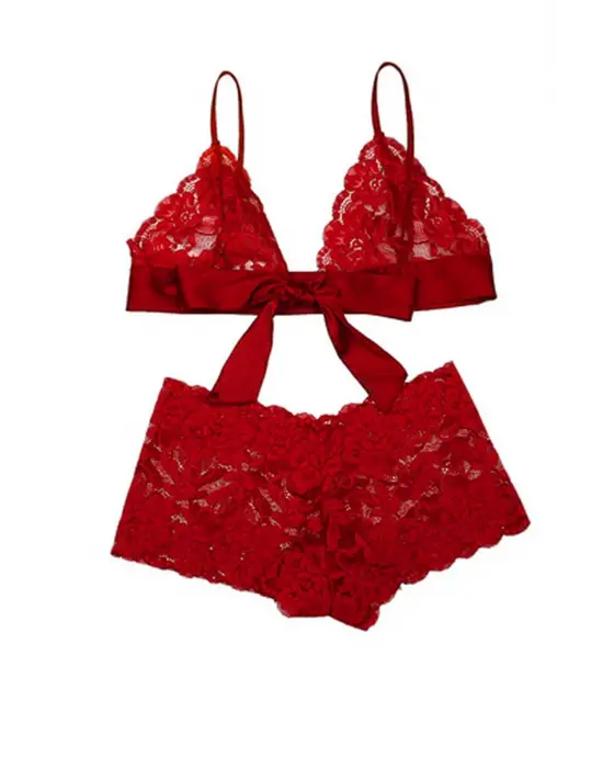 Omarı Etek Altı Görünmez Dantel Sütyen Külot Seti