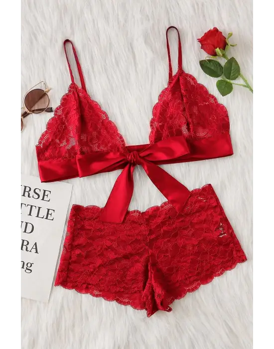 Omarı Etek Altı Görünmez Dantel Sütyen Külot Seti