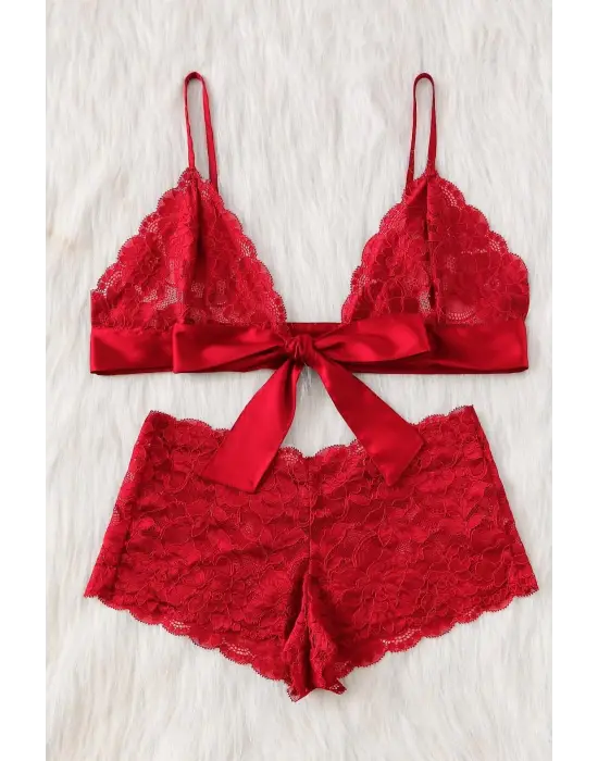 Omarı Etek Altı Görünmez Dantel Sütyen Külot Seti