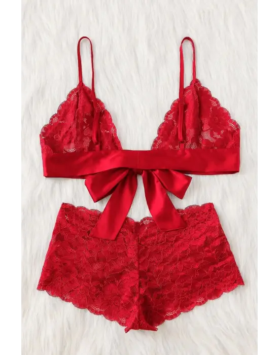 Omarı Etek Altı Görünmez Dantel Sütyen Külot Seti