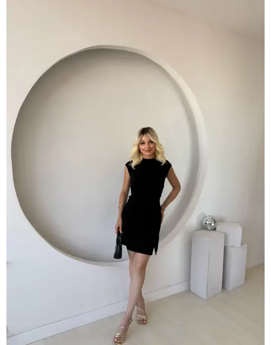 Omarı Rahat Kullanımlı Kadın Bisiklet Yaka Modal Elbise