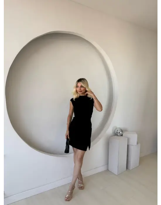 Omarı Rahat Kullanımlı Kadın Bisiklet Yaka Modal Elbise