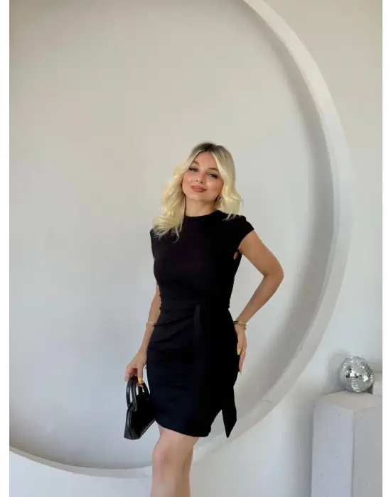 Omarı Rahat Kullanımlı Kadın Bisiklet Yaka Modal Elbise