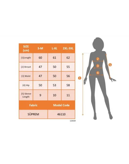 Kadın Kısa Kelebek Kollu Bisiklet Yaka Kalp Desenli Süprem Bluz