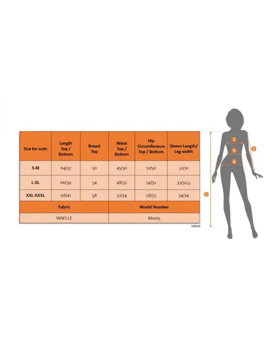 Kadın Kısa Kollu Bisiklet Yaka Alt Ve üst Waffle Ikili Takım