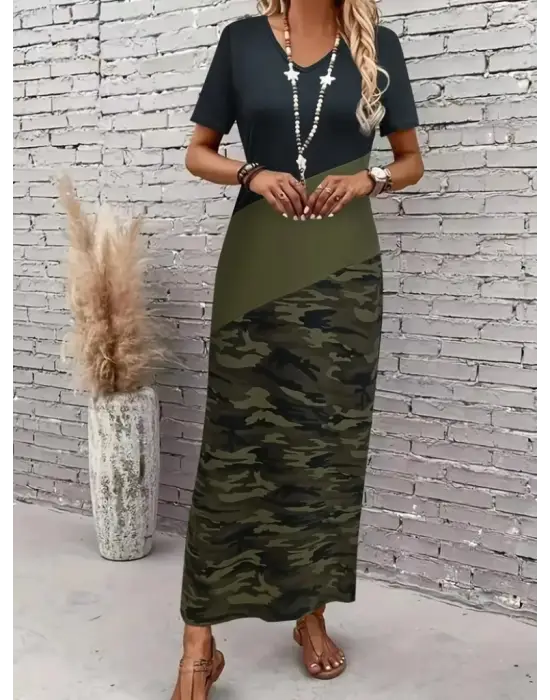 Omarı Yazın Keyfini Çıkarın: Renkli Maksi Viskon Elbise