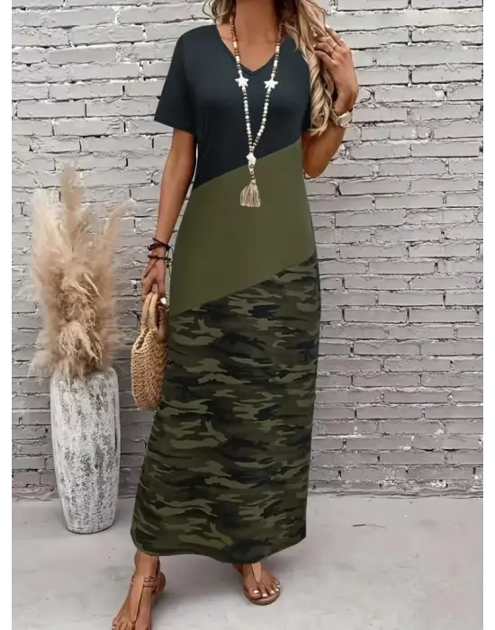 Omarı Yazın Keyfini Çıkarın: Renkli Maksi Viskon Elbise