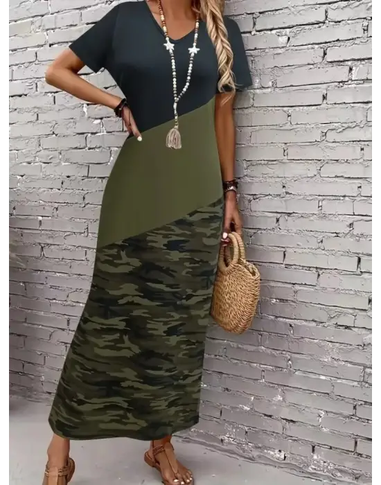 Omarı Yazın Keyfini Çıkarın: Renkli Maksi Viskon Elbise