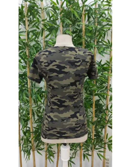 Kadın Kısa Kollu Bisiklet Yaka Dekolteli Süprem Bluz