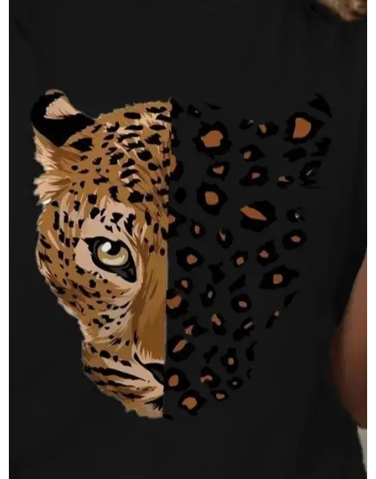 Omarı Bisiklet Yaka Desenli Viskon Bluz