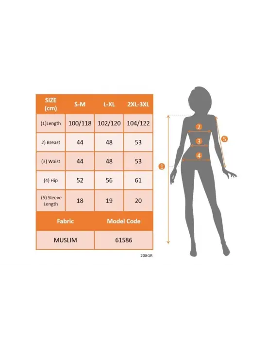 Kadın Kısa Kollu Bisiklet Yaka Düğme Detay Müslim Elbise