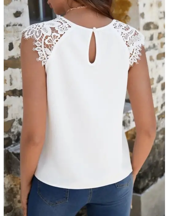 Omarı Hafif Kumaşlı Kadın Kısa Kollu Bluz