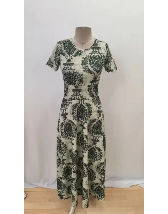 Omarı Puantiyeli Maksi Elbise - Rahat ve Şık Yaz Şıklığı