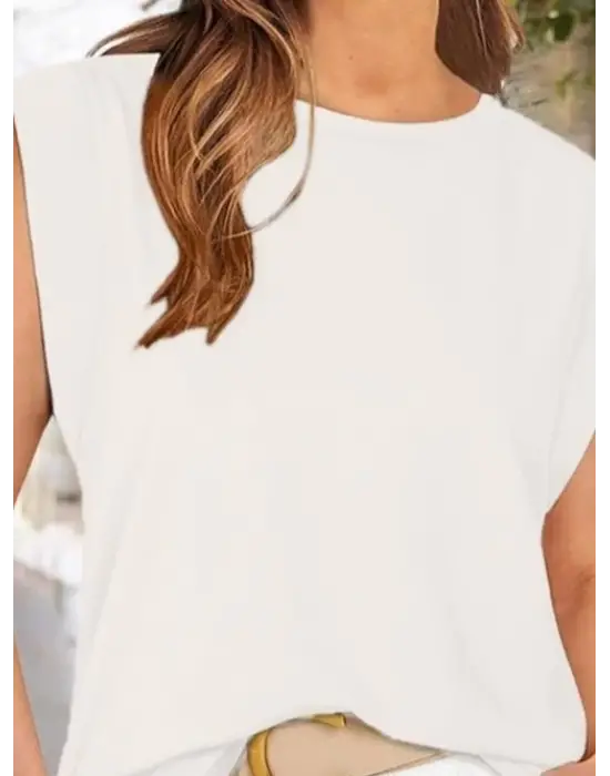 Omarı Yumuşak Viskon Kumaşlı Kadın Kısa Kollu Bluz