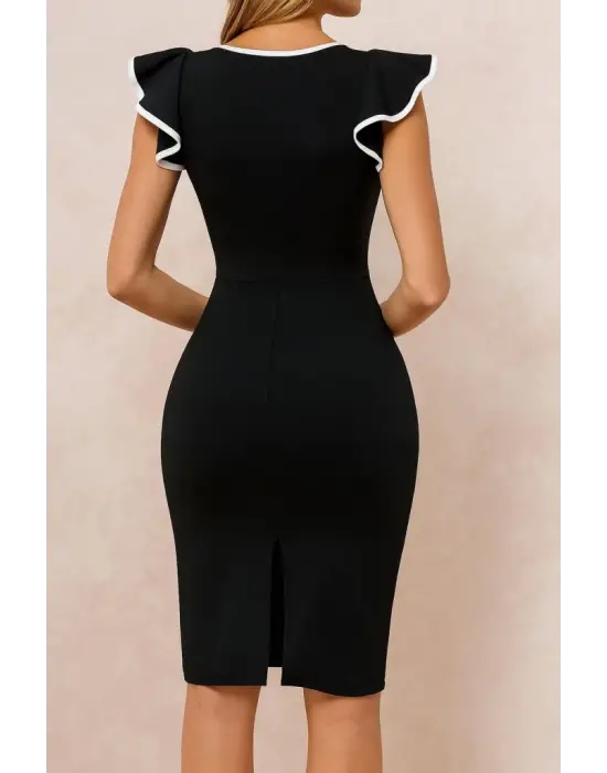 Omarı Kadın Bicipi Elbise Ithal Krep Stil