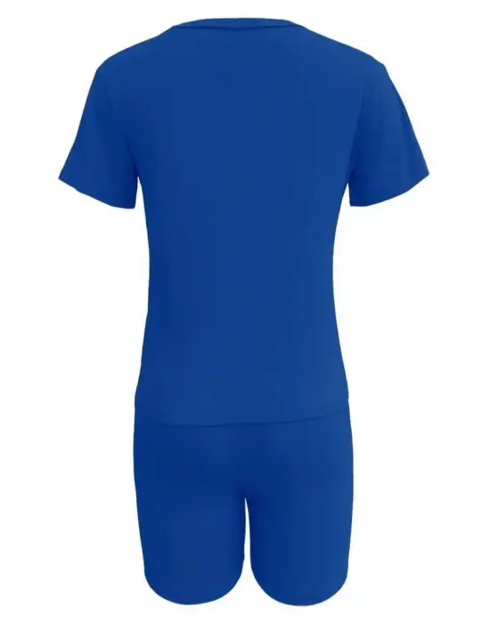 Kadın Kısa Kollu çapa Baskılı Viskon Ikili Takım