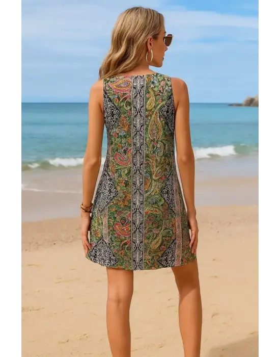 Omarı Zarif Dantel Detaylı Kadın Kolsuz Elbise