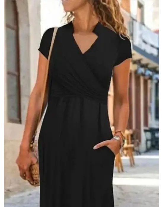 Omarı Şık ve Rahat Kadın Viskon Elbise