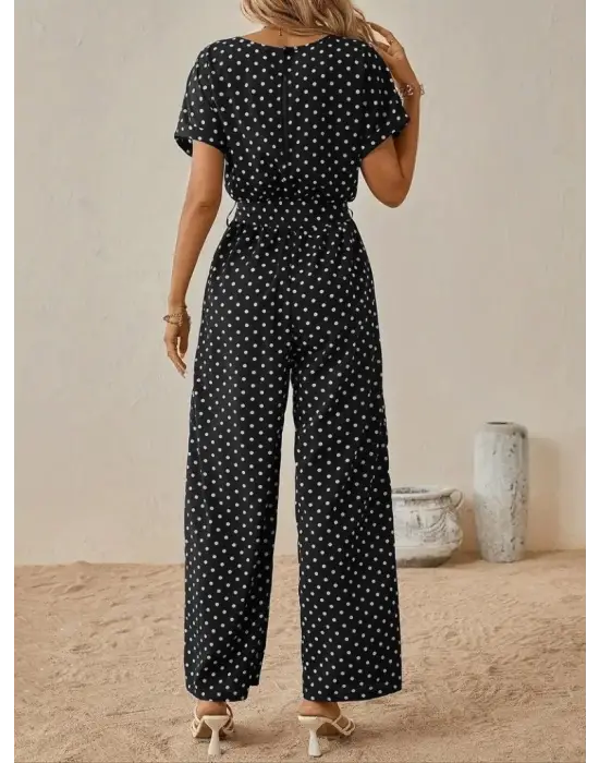 Omarı Belden Kuşaklı örme Krep Tulum Modeli