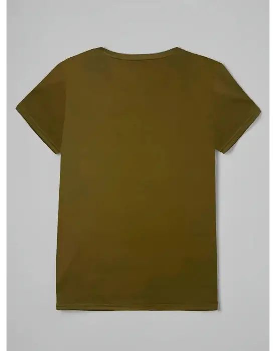 Kadın Kısa Kollu Kedi Ve Pati Baskılı Süprem T-shirt