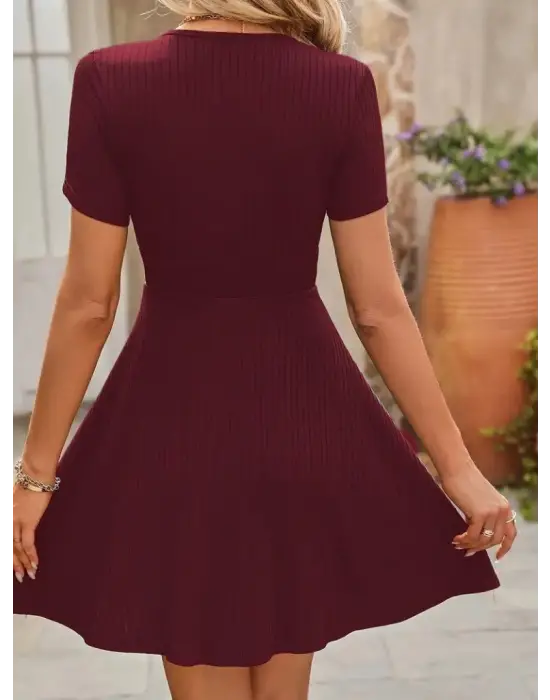 Omarı Kalın Fitilli Kaşkorse Elbise