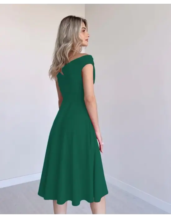 Omarı Flörtöz Ve Şık Krep Elbise