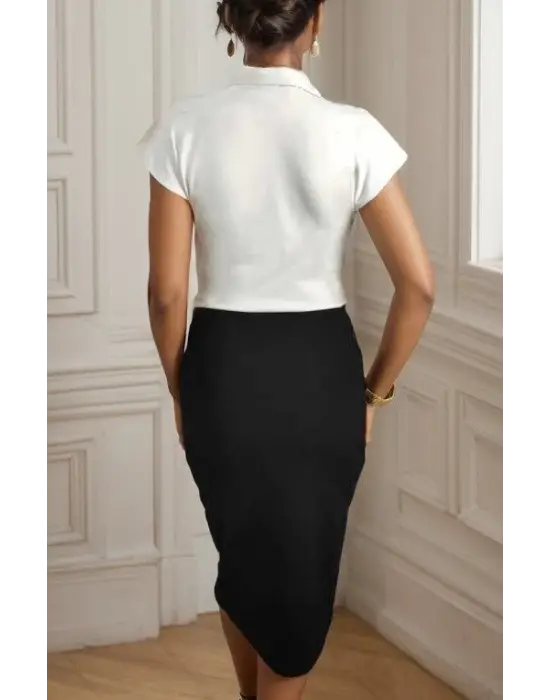 Omarı Şık ve Rahat Kadın Krep Elbise