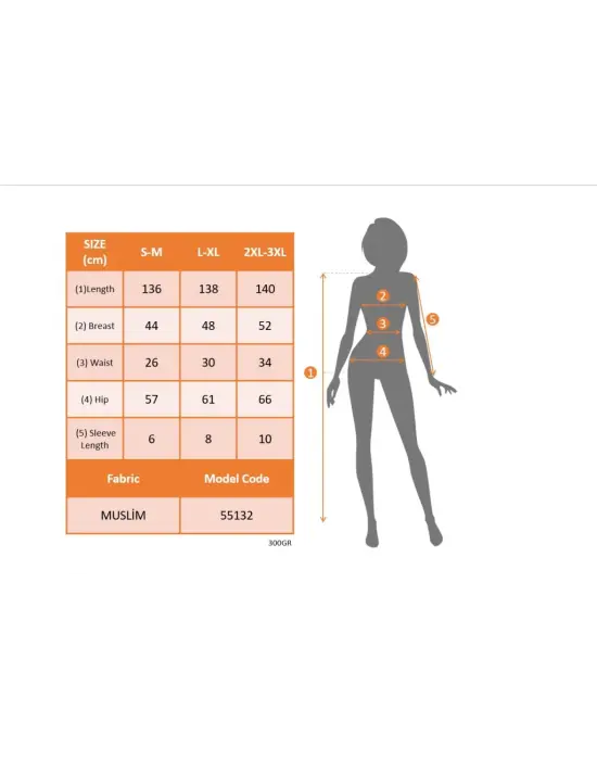 Kadın Kısa Kollu Kruvaze Yakalı Beli Lastikli Müslim Elbise