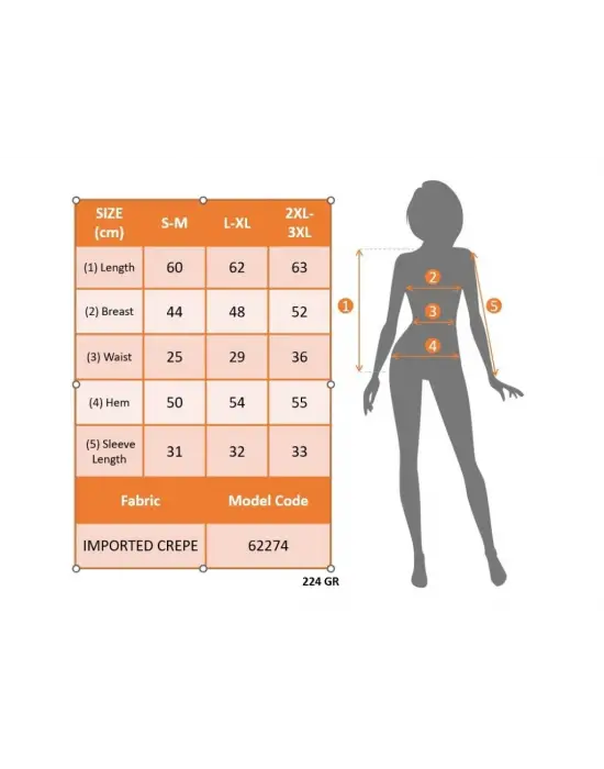 Kadın Kısa Kollu önden Düğmeli Ithal Krep Bluz