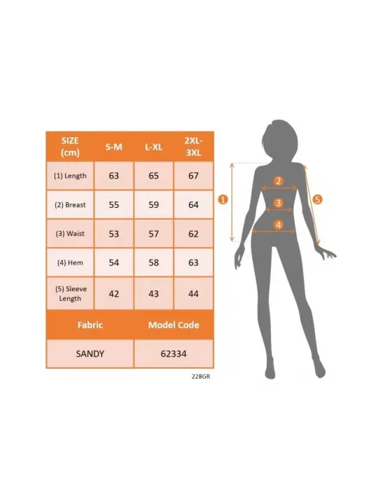Kadın Kısa Kollu önden şerit Detaylı Desenli Sandy Bluz