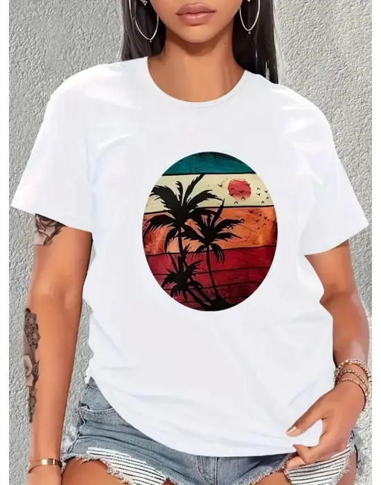 Omarı Yazın Tarzınızı Yansıtan Palmiye Desenli T-shirt