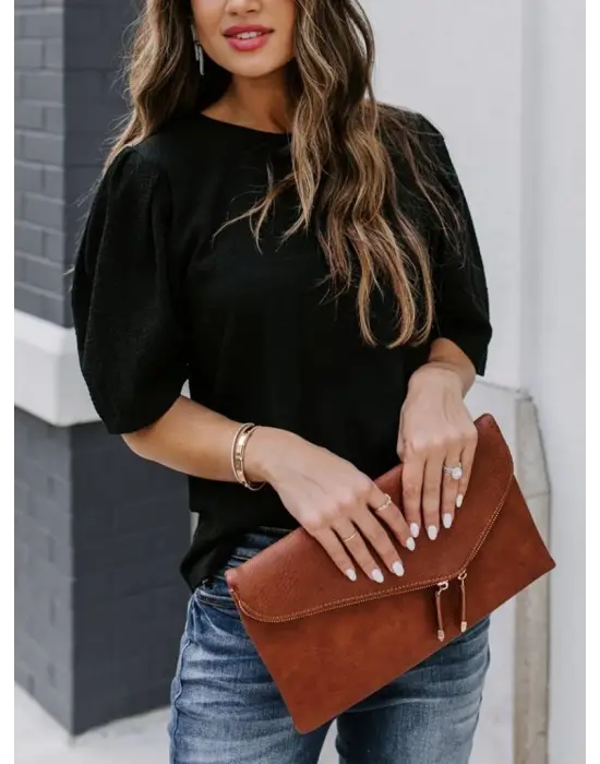 Omarı Pileli Balın Kol Bürümcük Bluz