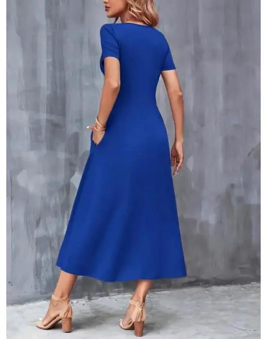 Omarı Şık ve Rahat Kadın Viskon Elbise