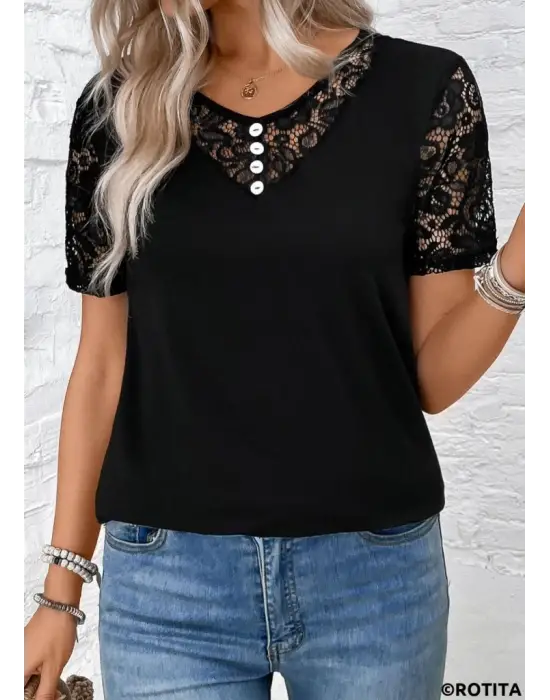 Omarı Yazın Rahatlığına Uygun Viskon Kısa Kollu Bluz